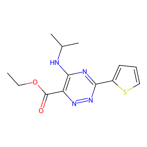 Ethyl 5-(isopropylamino)-3-(2-thienyl)-1,2,4-triazine-6-carboxylate structure