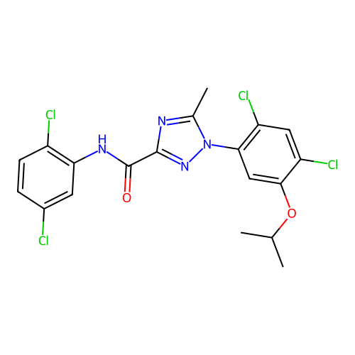 1-(2,4-dichloro-5-isopropoxyphenyl)-N-(2,5-dichlorophenyl)-5-methyl-1H-1,2,4-triazole-3-carboxamide structure
