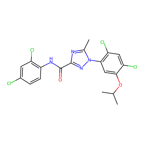 1-(2,4-dichloro-5-isopropoxyphenyl)-N-(2,4-dichlorophenyl)-5-methyl-1H-1,2,4-triazole-3-carboxamide structure