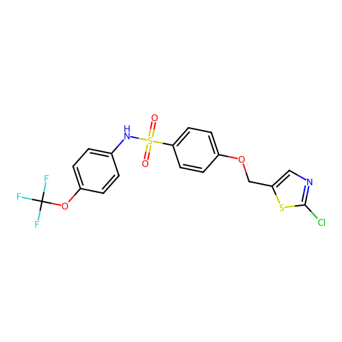 4-[(2-chloro-1,3-thiazol-5-yl)methoxy]-N-[4-(trifluoromethoxy)phenyl]benzenesulfonamide structure