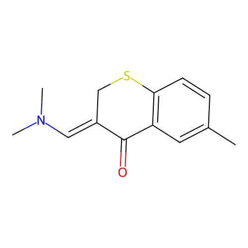 3-[(dimethylamino)methylidene]-6-methyl-3,4-dihydro-2H-1-benzothiopyran-4-one structure