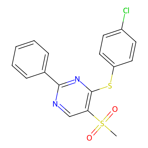 4-[(4-Chlorophenyl)sulfanyl]-2-phenyl-5-pyrimidinyl methyl sulfone structure