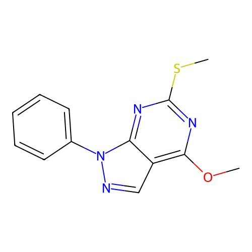 4-Methoxy-6-methylsulfanyl-1-phenylpyrazolo[3,4-d]pyrimidine structure