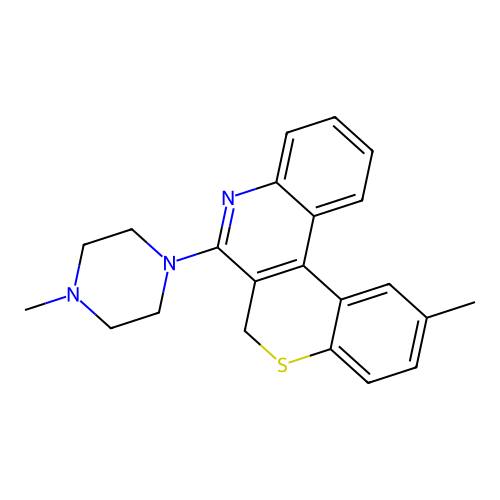 2-methyl-7-(4-methylpiperazino)-6H-thiochromeno[3,4-c]quinoline structure