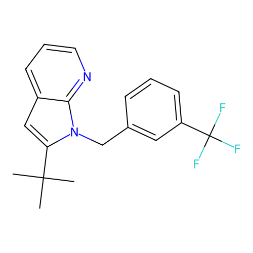 2-(tert-butyl)-1-[3-(trifluoromethyl)benzyl]-1H-pyrrolo[2,3-b]pyridine structure