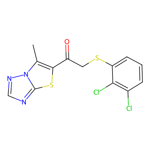 2-[(2,3-dichlorophenyl)sulfanyl]-1-(6-methyl[1,3]thiazolo[3,2-b][1,2,4]triazol-5-yl)-1-ethanone structure
