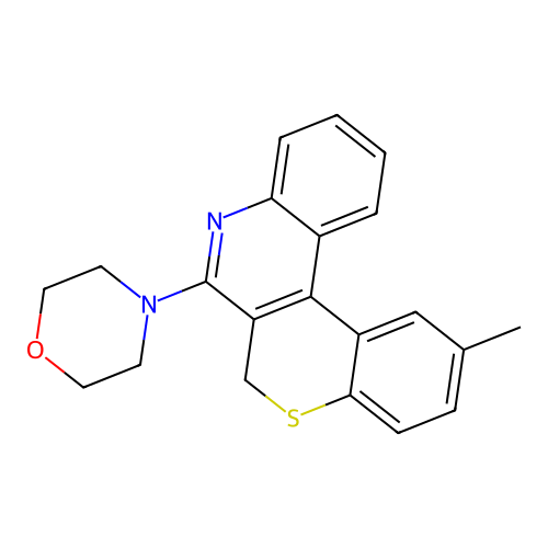 2-methyl-7-morpholino-6H-thiochromeno[3,4-c]quinoline structure