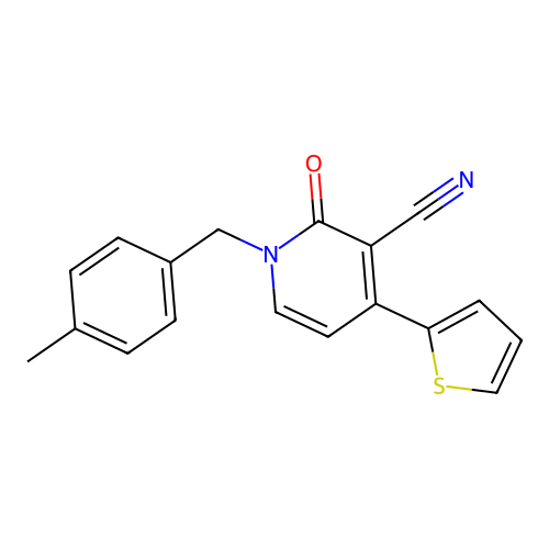 1-(4-Methylbenzyl)-2-oxo-4-(2-thienyl)-1,2-dihydro-3-pyridinecarbonitrile structure