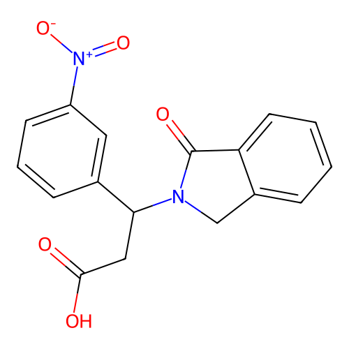 3-(3-nitrophenyl)-3-(1-oxo-1,3-dihydro-2H-isoindol-2-yl)propanoic acid structure