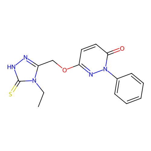 6-[(4-ethyl-5-sulfanyl-4H-1,2,4-triazol-3-yl)methoxy]-2-phenyl-3(2H)-pyridazinone structure