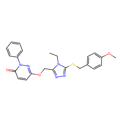 6-({4-ethyl-5-[(4-methoxybenzyl)sulfanyl]-4H-1,2,4-triazol-3-yl}methoxy)-2-phenyl-3(2H)-pyridazinone structure