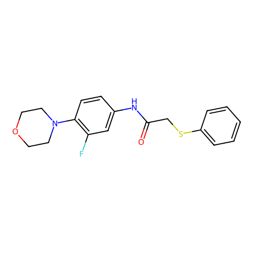 N-(3-fluoro-4-morpholinophenyl)-2-(phenylsulfanyl)acetamide structure