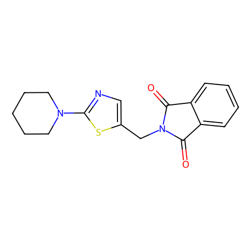 2-[(2-piperidino-1,3-thiazol-5-yl)methyl]-1H-isoindole-1,3(2H)-dione structure