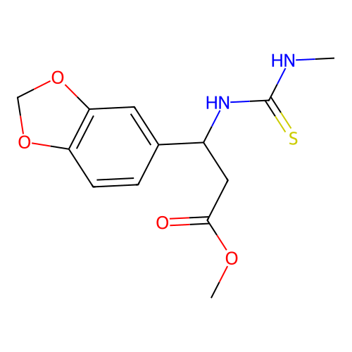 Methyl 3-(1,3-benzodioxol-5-yl)-3-{[(methylamino)carbothioyl]amino}propanoate structure