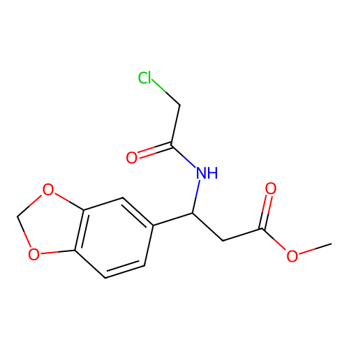 Methyl 3-(1,3-benzodioxol-5-yl)-3-[(2-chloroacetyl)amino]propanoate structure