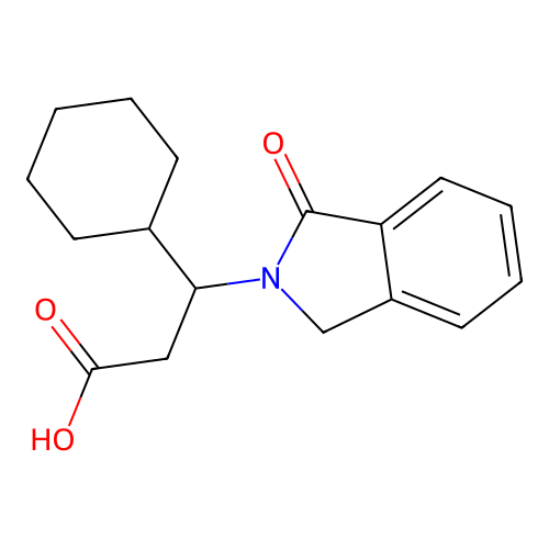 3-cyclohexyl-3-(1-oxo-1,3-dihydro-2H-isoindol-2-yl)propanoic acid structure
