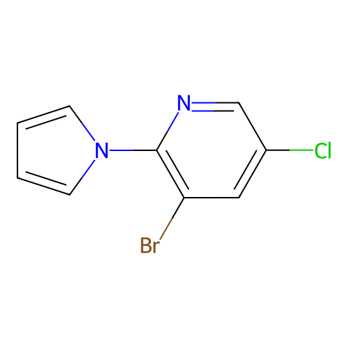 3-bromo-5-chloro-2-(1H-pyrrol-1-yl)pyridine structure