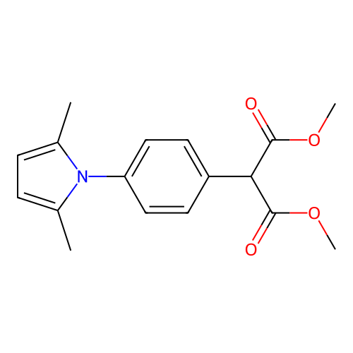 dimethyl 2-[4-(2,5-dimethyl-1H-pyrrol-1-yl)phenyl]malonate structure