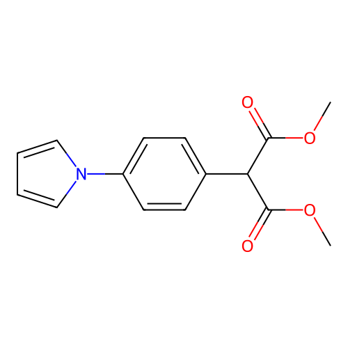 dimethyl 2-[4-(1H-pyrrol-1-yl)phenyl]malonate structure