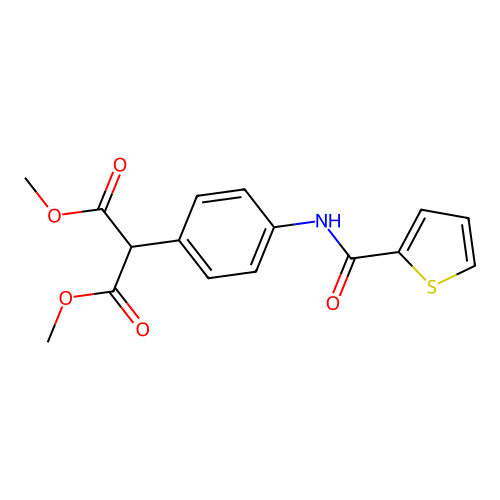 Dimethyl 2-{4-[(2-thienylcarbonyl)amino]phenyl}malonate structure