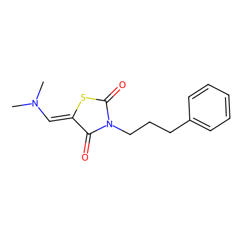 5-(Dimethylaminomethylidene)-3-(3-phenylpropyl)-1,3-thiazolidine-2,4-dione structure