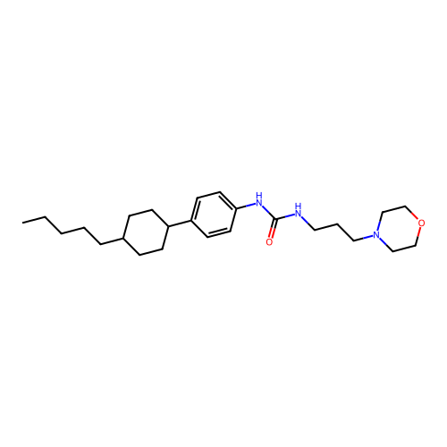 N-(3-morpholinopropyl)-N'-[4-(4-pentylcyclohexyl)phenyl]urea structure