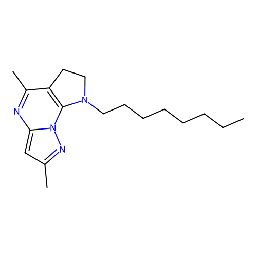 2,5-dimethyl-8-octyl-7,8-dihydro-6H-pyrazolo[1,5-a]pyrrolo[3,2-e]pyrimidine structure