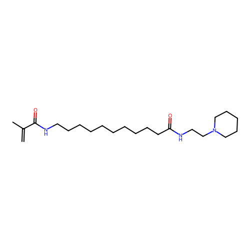 2-methyl-N-{11-oxo-11-[(2-piperidinoethyl)amino]undecyl}acrylamide structure