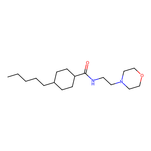 N-(2-morpholinoethyl)-4-pentylcyclohexanecarboxamide structure