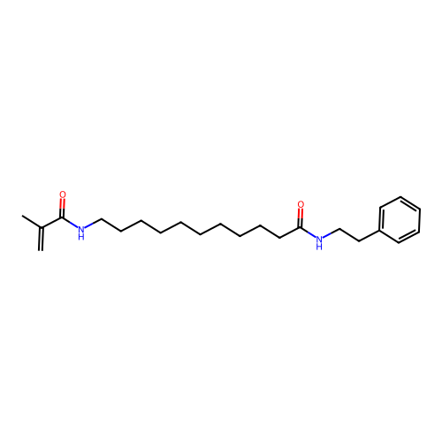 2-methyl-N-[11-oxo-11-(phenethylamino)undecyl]acrylamide structure
