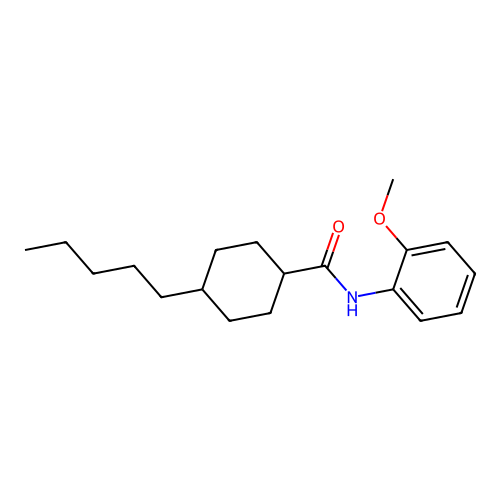 N-(2-methoxyphenyl)-4-pentylcyclohexane-1-carboxamide structure