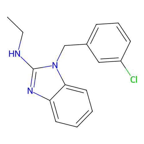 1-(3-chlorobenzyl)-N-ethyl-1H-1,3-benzimidazol-2-amine structure
