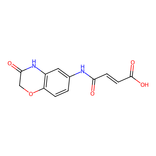 3-[(3-oxo-3,4-dihydro-2H-1,4-benzoxazin-6-yl)carbamoyl]prop-2-enoic acid structure