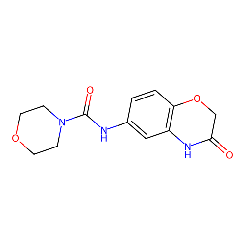 N-(3-oxo-3,4-dihydro-2H-1,4-benzoxazin-6-yl)-4-morpholinecarboxamide structure