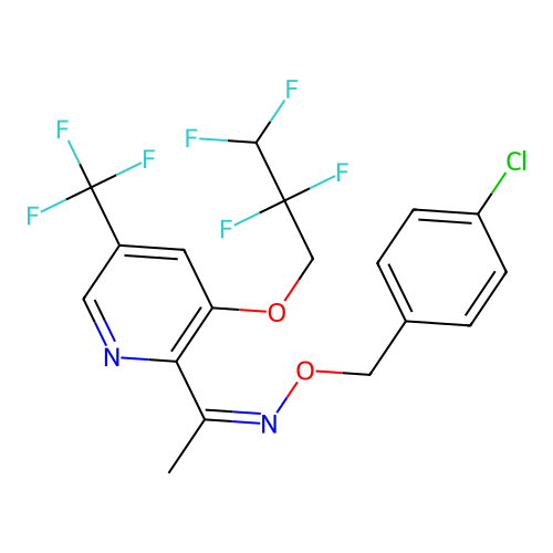 1-[3-(2,2,3,3-tetrafluoropropoxy)-5-(trifluoromethyl)-2-pyridinyl]-1-ethanone O-(4-chlorobenzyl)oxime structure