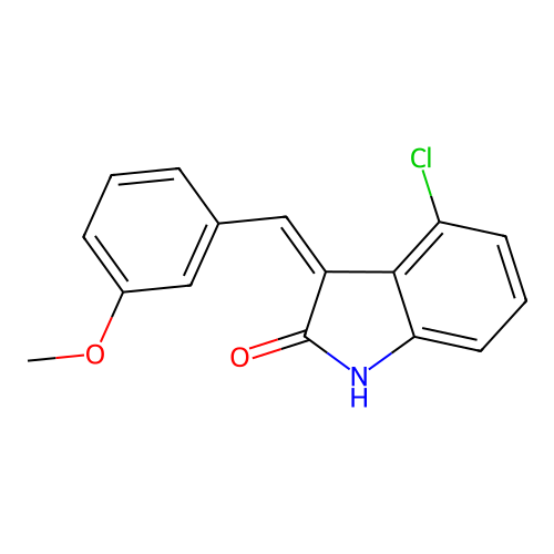 4-chloro-3-[(3-methoxyphenyl)methylidene]-1H-indol-2-one structure