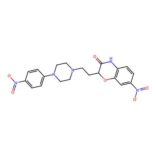 7-nitro-2-{2-[4-(4-nitrophenyl)piperazino]ethyl}-2H-1,4-benzoxazin-3(4H)-one structure