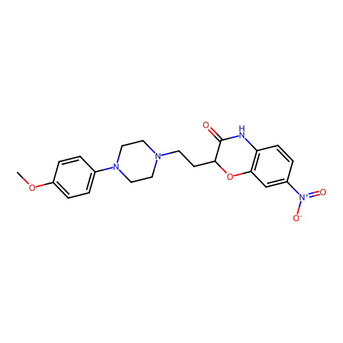 2-{2-[4-(4-methoxyphenyl)piperazino]ethyl}-7-nitro-2H-1,4-benzoxazin-3(4H)-one structure