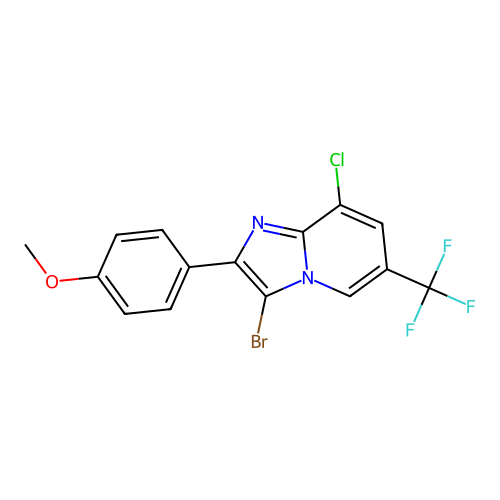 3-Bromo-8-chloro-2-(4-methoxyphenyl)-6-(trifluoromethyl)imidazo[1,2-a]pyridine structure