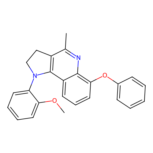 1-(2-methoxyphenyl)-4-methyl-2,3-dihydro-1H-pyrrolo[3,2-c]quinolin-6-yl phenyl ether structure