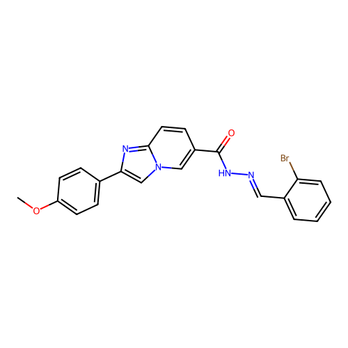 N-[(2-bromophenyl)methylideneamino]-2-(4-methoxyphenyl)imidazo[1,2-a]pyridine-6-carboxamide structure