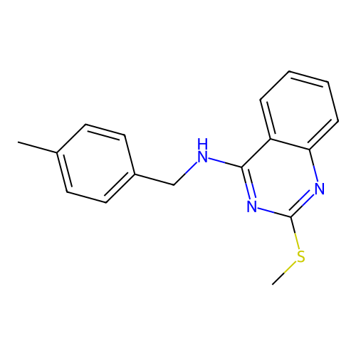 N-(4-methylbenzyl)-2-(methylsulfanyl)-4-quinazolinamine structure