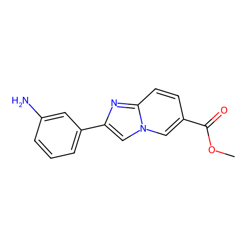 Imidazo[1,2-a]pyridine-6-carboxylic acid, 2-(3-aminophenyl)-, methyl ester structure
