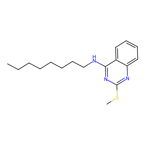 2-(methylsulfanyl)-N-octyl-4-quinazolinamine structure