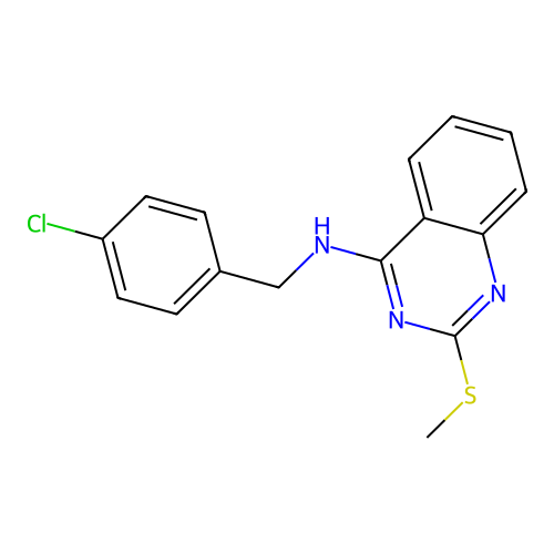 N-(4-chlorobenzyl)-2-(methylsulfanyl)-4-quinazolinamine structure
