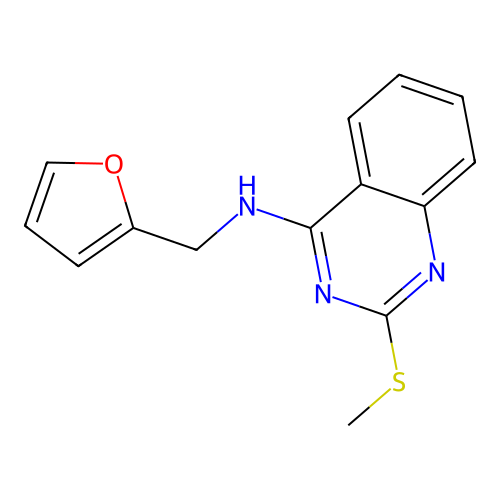 N-(2-furylmethyl)-2-(methylsulfanyl)-4-quinazolinamine structure