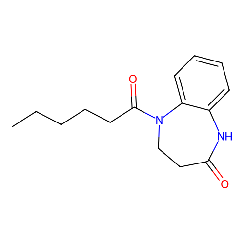 5-hexanoyl-1,3,4,5-tetrahydro-2H-1,5-benzodiazepin-2-one structure