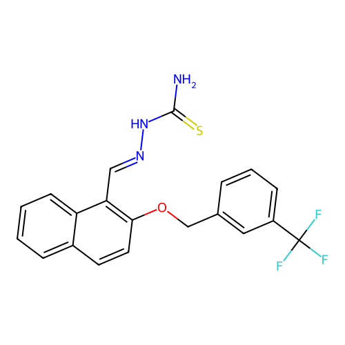 [[2-[[3-(trifluoromethyl)phenyl]methoxy]naphthalen-1-yl]methylideneamino]thiourea structure