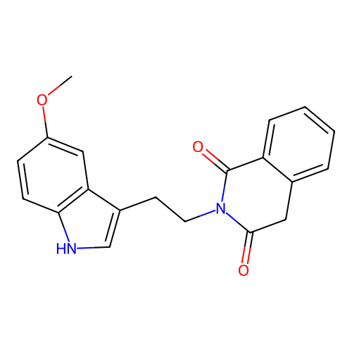 2-[2-(5-methoxy-1H-indol-3-yl)ethyl]-4H-isoquinoline-1,3-dione structure