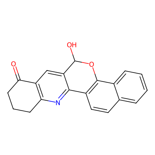 6-hydroxy-6,9,10,11-tetrahydro-8H-benzo[7,8]chromeno[4,3-b]quinolin-8-one structure